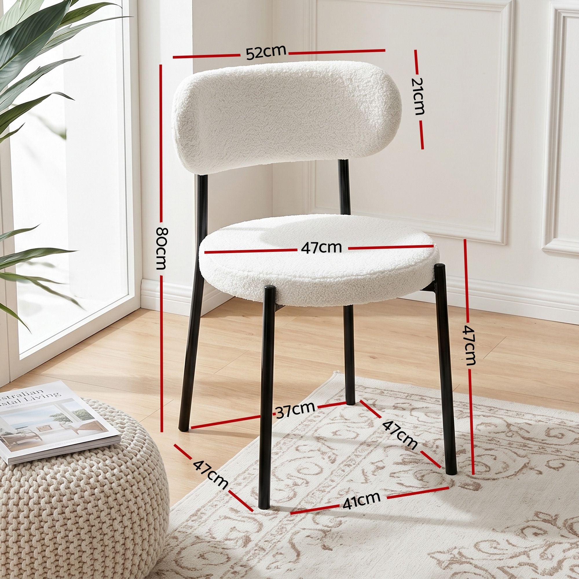 200cm Extendable Dining Table Set with 4x Dining Chairs Sherpa White - Furniture > Dining > Dining Set - Rivercity House & Home Co. (ABN 18 642 972 209) - Affordable Modern Furniture Australia