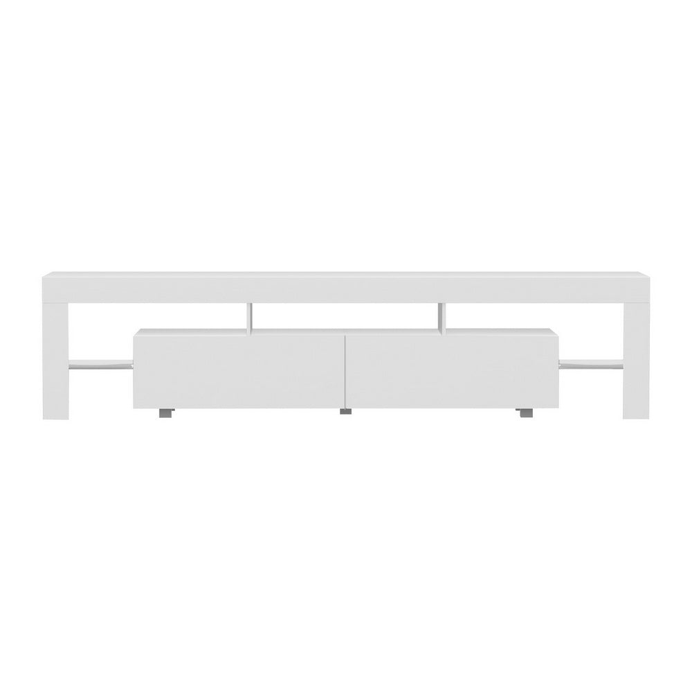 200CM LED Entertainment Unit in White Gloss - Furniture - Rivercity House & Home Co. (ABN 18 642 972 209) - Affordable Modern Furniture Australia