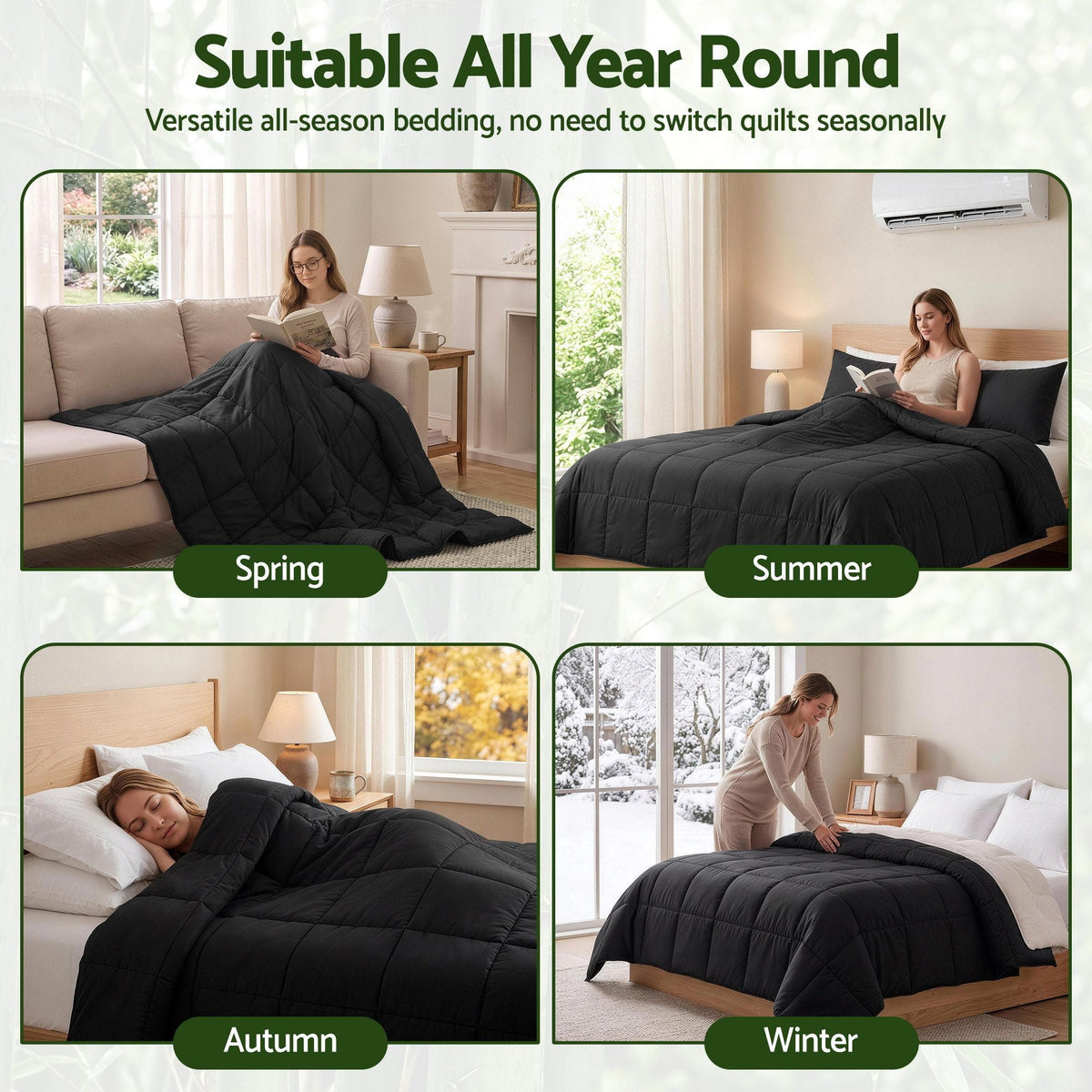 200GSM Bamboo Microfibre Super King Quilt Lightweight All Season Doona - Home & Garden > Bedding > Quilts & Duvets - Rivercity House & Home Co. (ABN 18 642 972 209) - Affordable Modern Furniture Australia