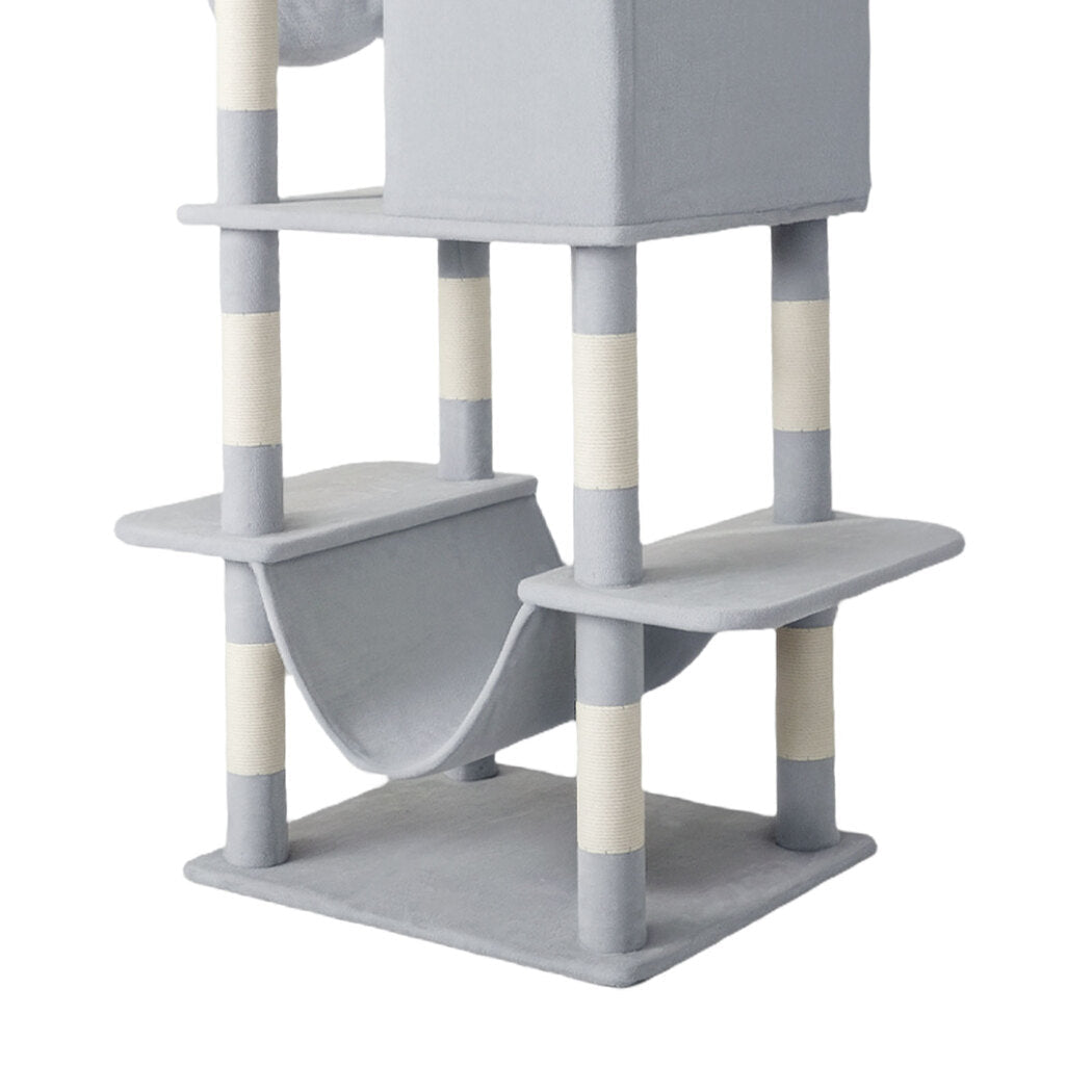 206cm Multi - Level Cat Tree Scratching Post with Climbing - Silver Grey - Rivercity House & Home Co. (ABN 18 642 972 209) - Affordable Modern Furniture Australia