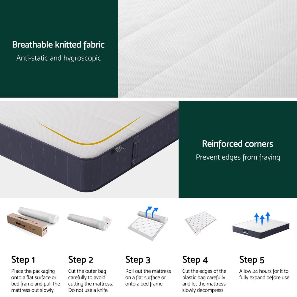 20cm Double Bed Pocket Spring Mattresses - Furniture > Mattresses > Double Mattress - Rivercity House & Home Co. (ABN 18 642 972 209) - Affordable Modern Furniture Australia