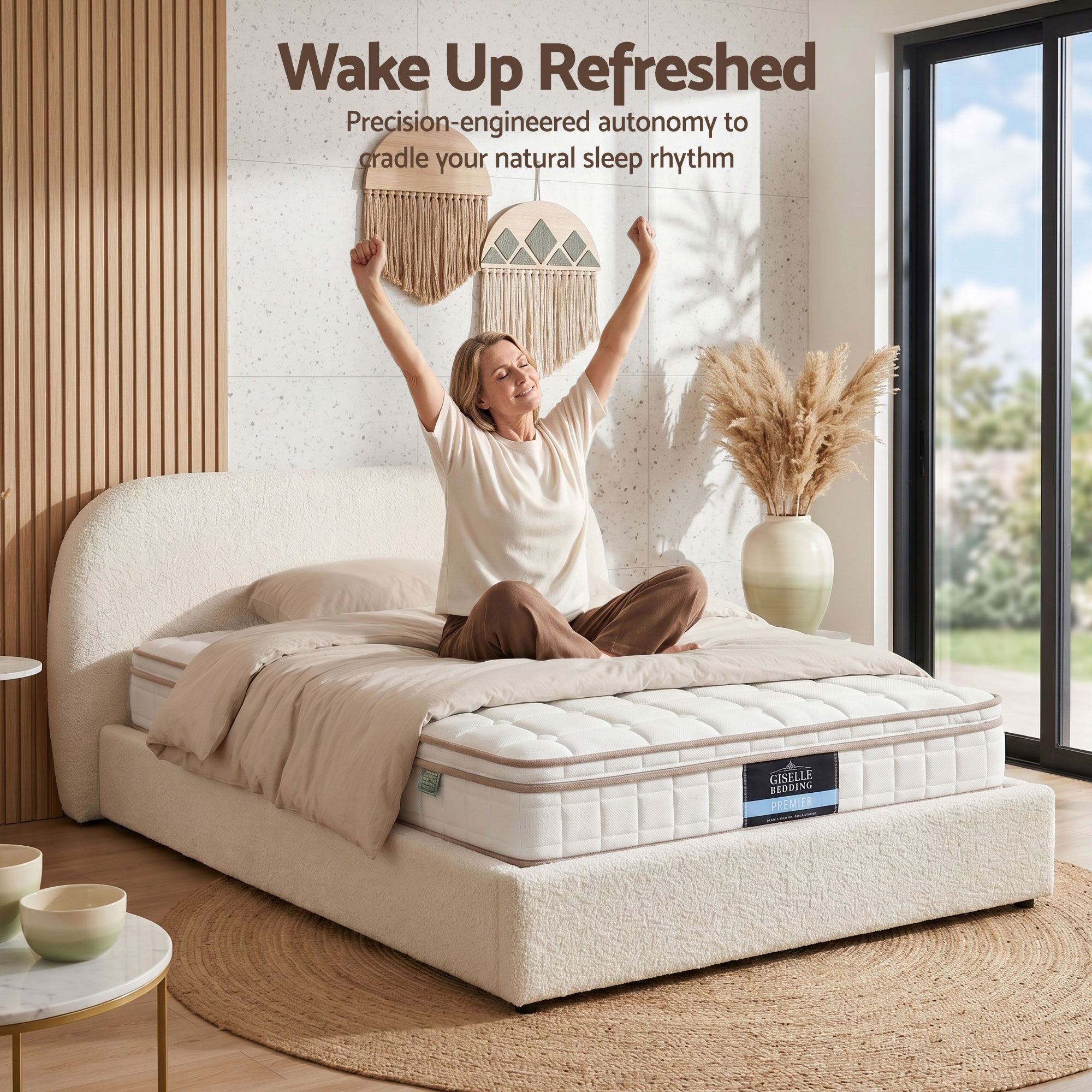 20cm Firm King Single Pocket Spring Mattress for Bedroom or Guest Room - Furniture > Mattresses > King Single Mattress - Rivercity House & Home Co. (ABN 18 642 972 209) - Affordable Modern Furniture Australia