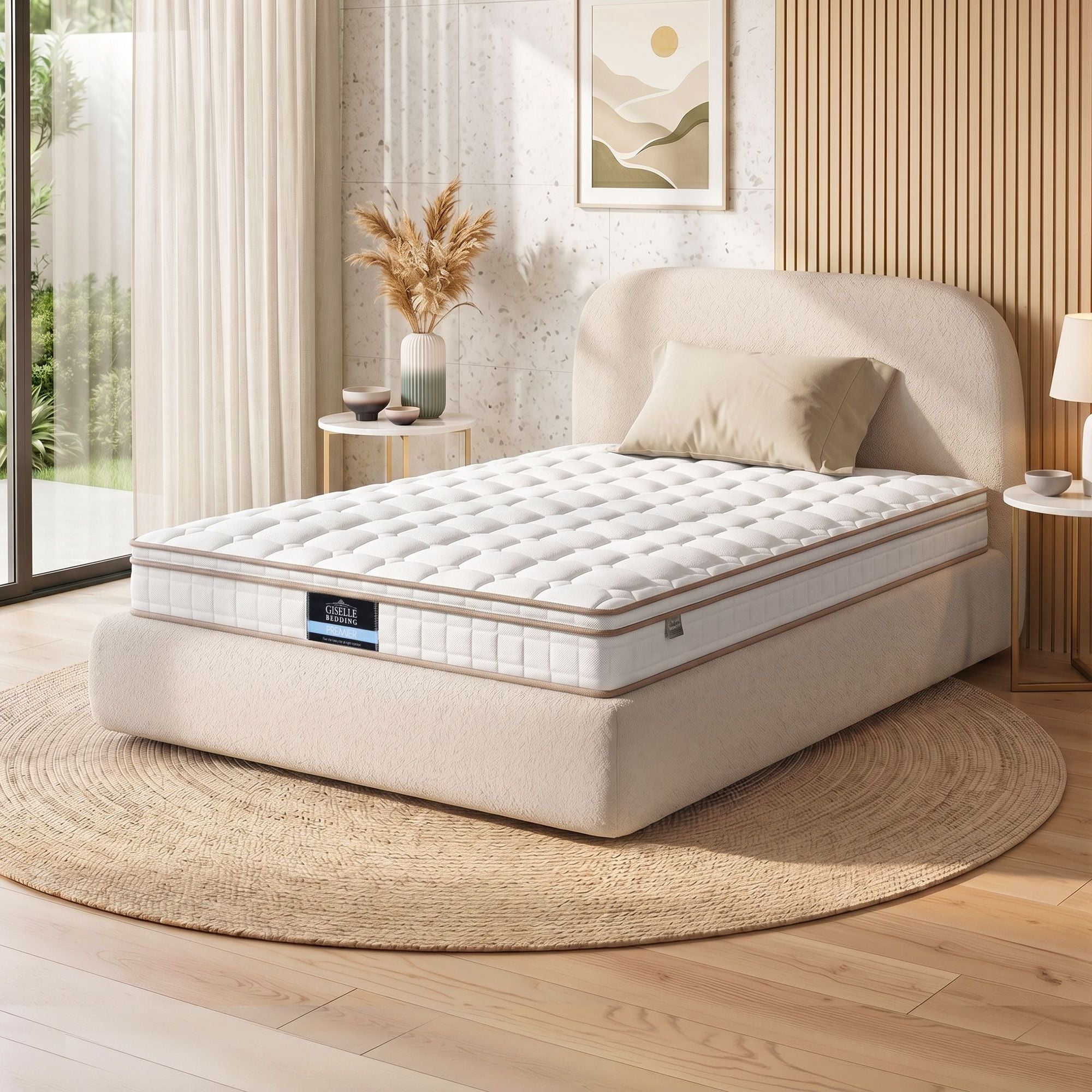 20cm Firm King Single Pocket Spring Mattress for Bedroom or Guest Room - Furniture > Mattresses > King Single Mattress - Rivercity House & Home Co. (ABN 18 642 972 209) - Affordable Modern Furniture Australia