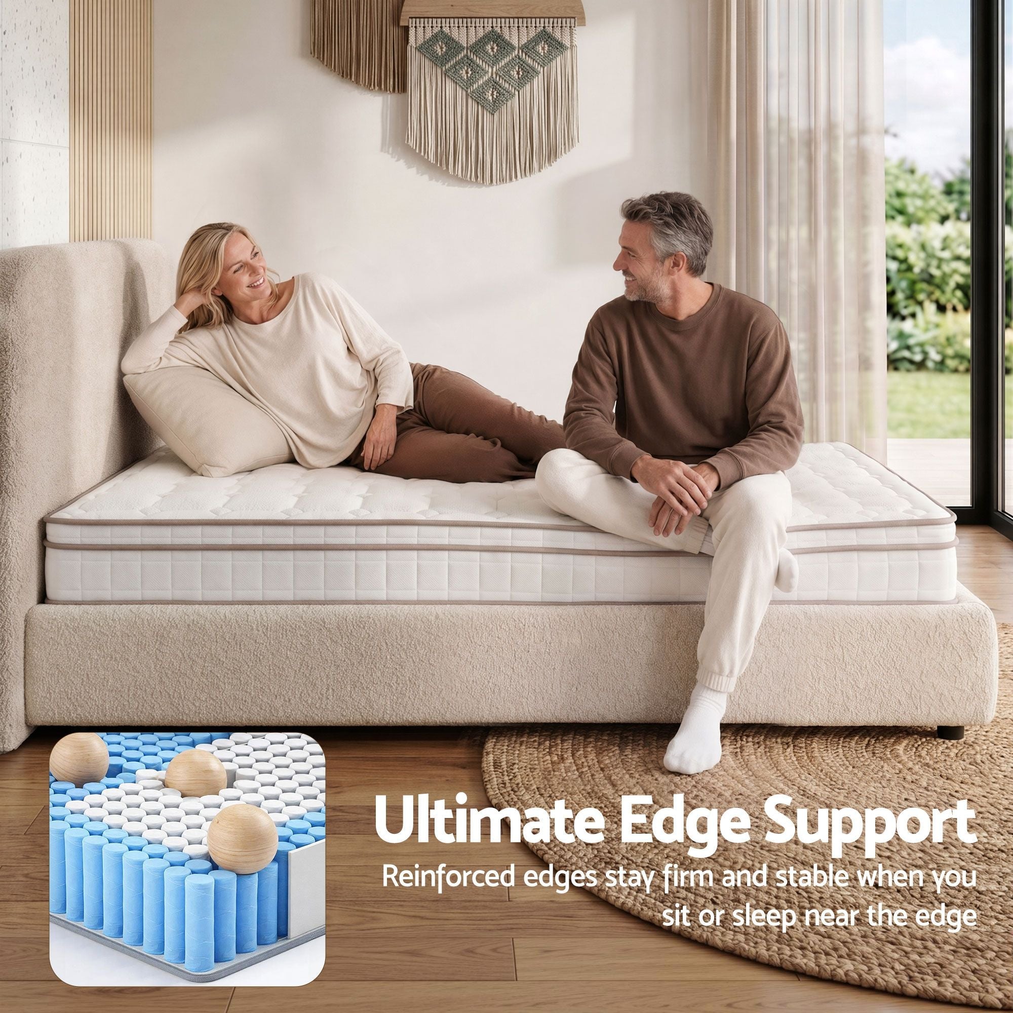 20cm Firm King Single Pocket Spring Mattress for Bedroom or Guest Room - Furniture > Mattresses > King Single Mattress - Rivercity House & Home Co. (ABN 18 642 972 209) - Affordable Modern Furniture Australia