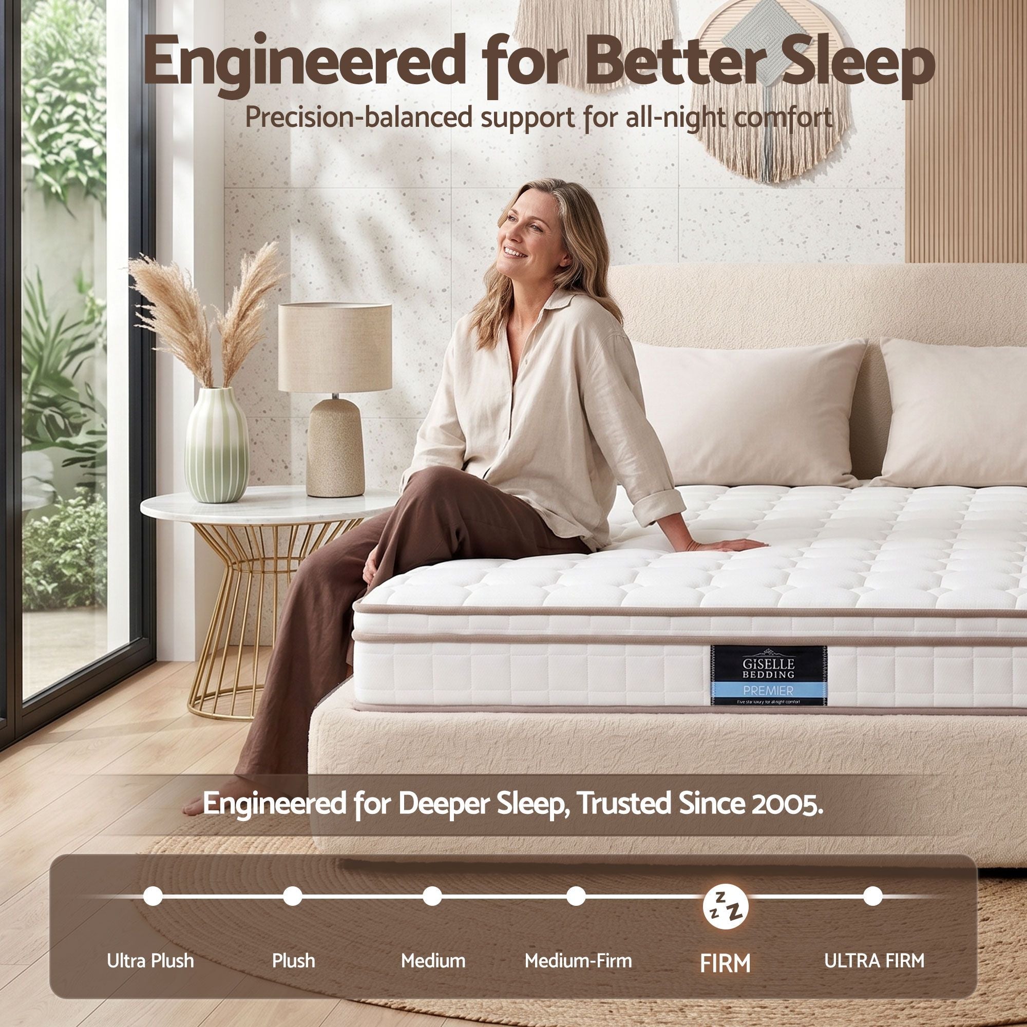 20cm Firm Queen Pocket Spring Mattress for Bedroom or Guest Room - White - Furniture > Mattresses > Queen Mattress - Rivercity House & Home Co. (ABN 18 642 972 209) - Affordable Modern Furniture Australia