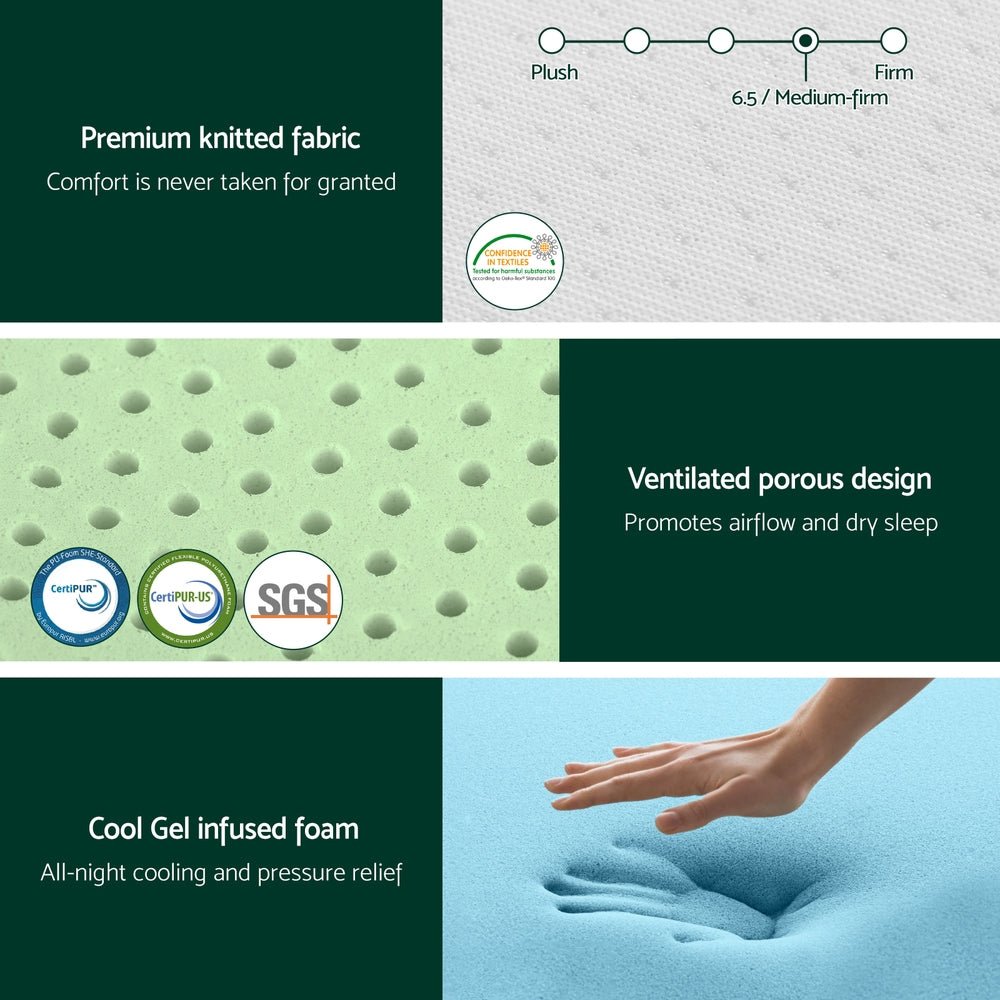 20cm Memory Foam Mattress Green Tea Queen - Furniture > Mattresses > Queen Mattress - Rivercity House & Home Co. (ABN 18 642 972 209) - Affordable Modern Furniture Australia