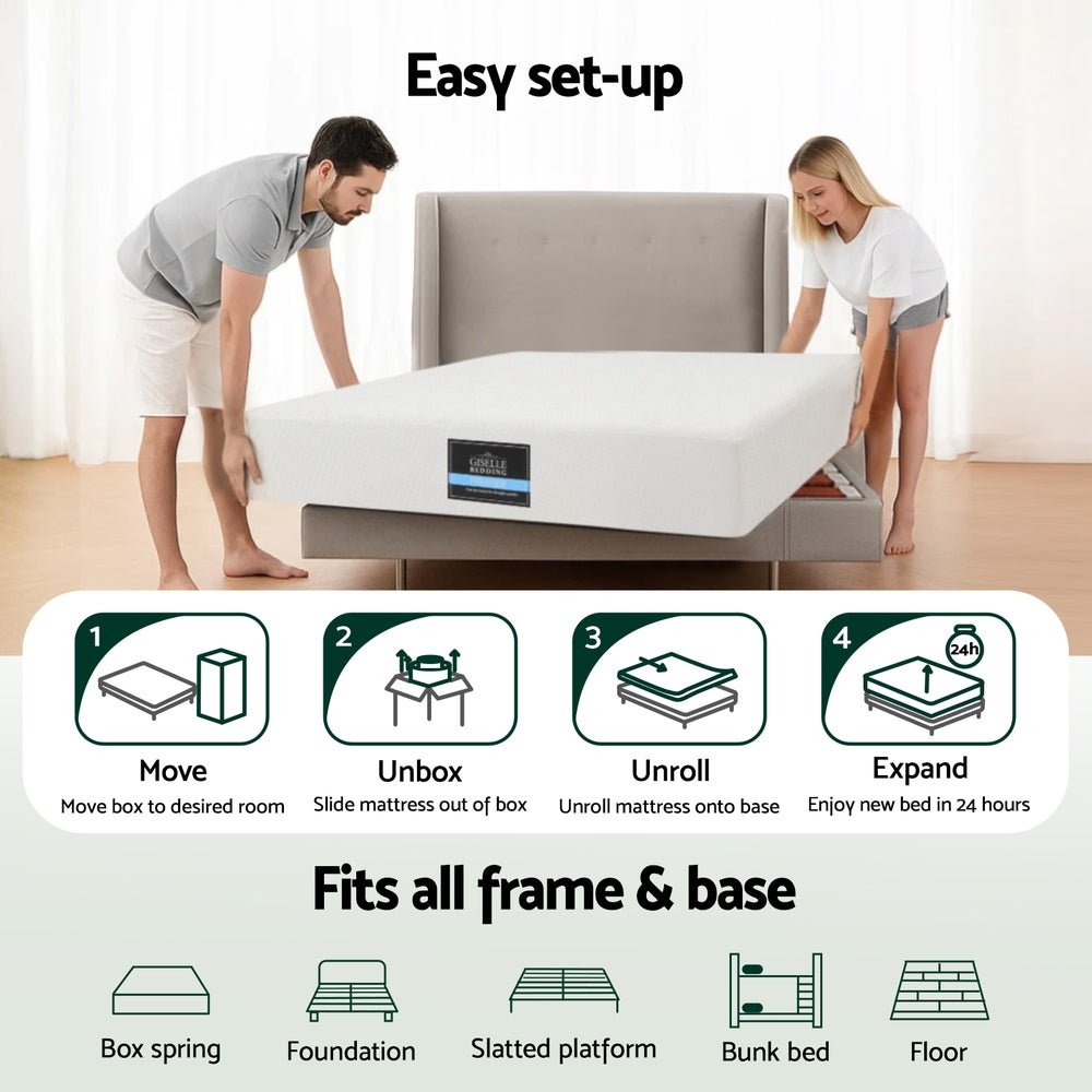20cm Memory Foam Mattress Green Tea Single - Furniture > Mattresses > Single Mattress - Rivercity House & Home Co. (ABN 18 642 972 209) - Affordable Modern Furniture Australia