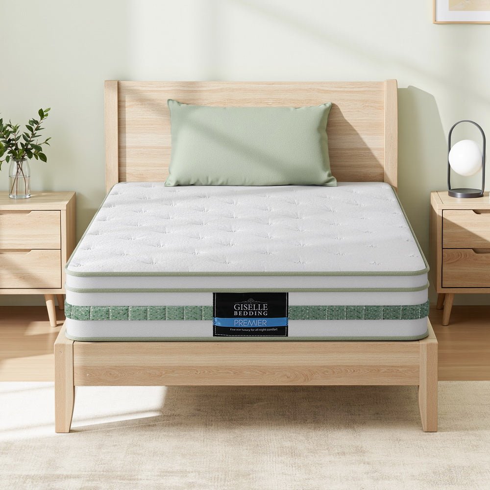 20cm Single Green Tea Mattresses - Furniture > Mattresses > Single Mattress - Rivercity House & Home Co. (ABN 18 642 972 209) - Affordable Modern Furniture Australia