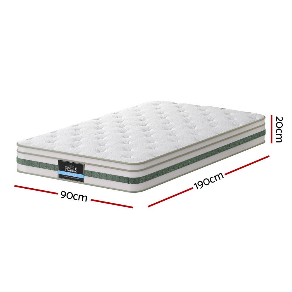 20cm Single Green Tea Mattresses - Furniture > Mattresses > Single Mattress - Rivercity House & Home Co. (ABN 18 642 972 209) - Affordable Modern Furniture Australia