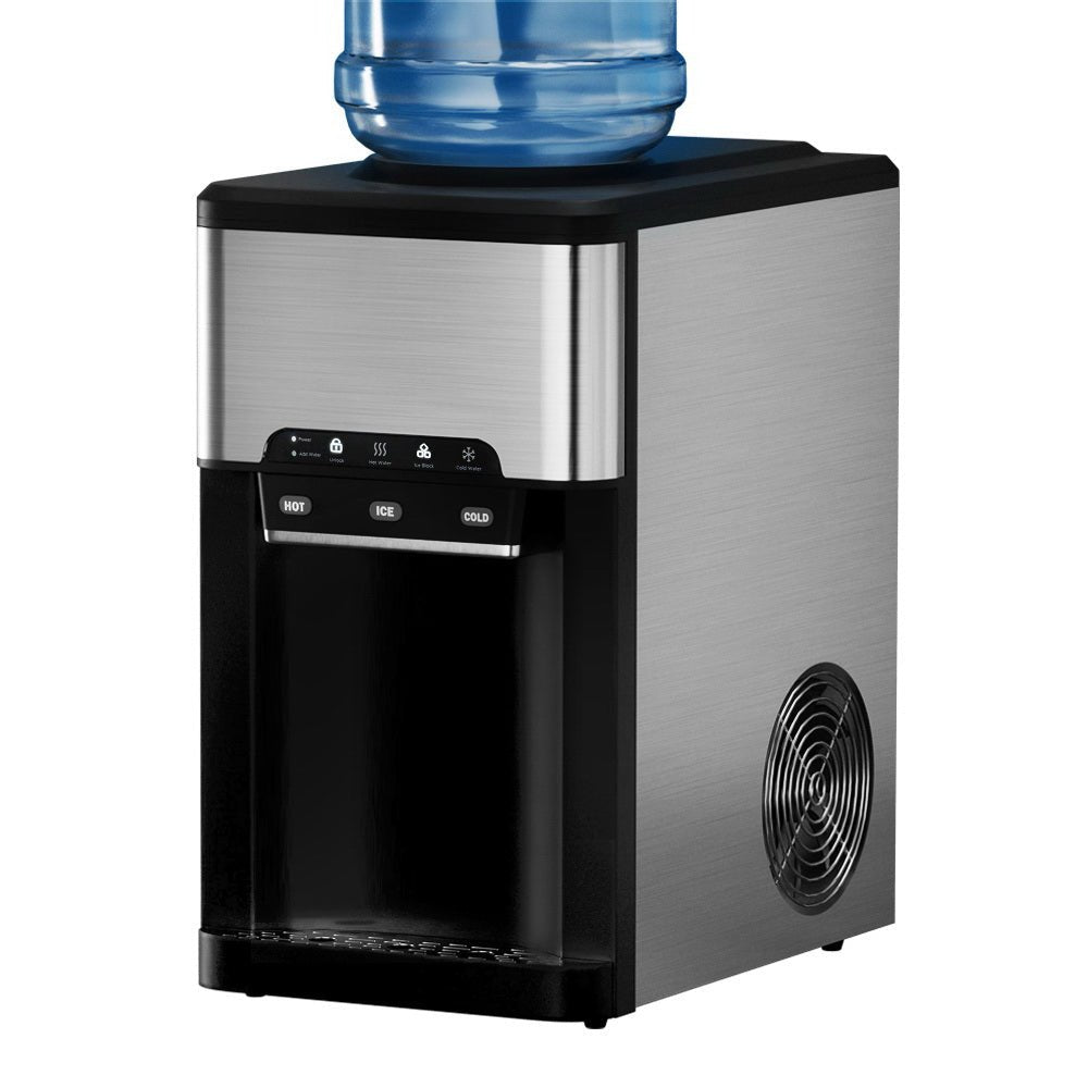20kg 3 in 1 Ice Maker Machine Cold and Hot Water Dispenser 3L Silver - Appliances > Kitchen Appliances > Ice Makers - Rivercity House & Home Co. (ABN 18 642 972 209) - Affordable Modern Furniture Australia