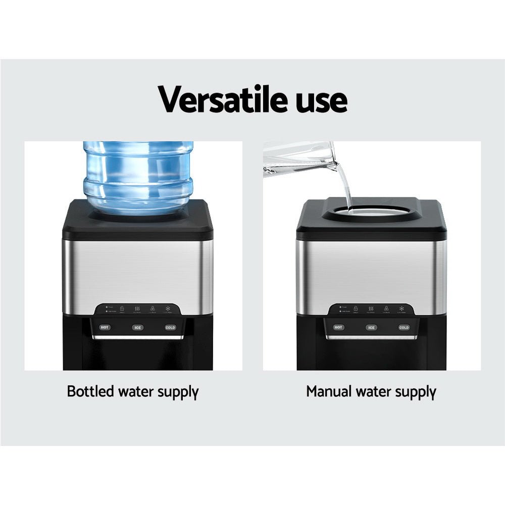 20kg 3 in 1 Ice Maker Machine Cold and Hot Water Dispenser 3L Silver - Appliances > Kitchen Appliances > Ice Makers - Rivercity House & Home Co. (ABN 18 642 972 209) - Affordable Modern Furniture Australia