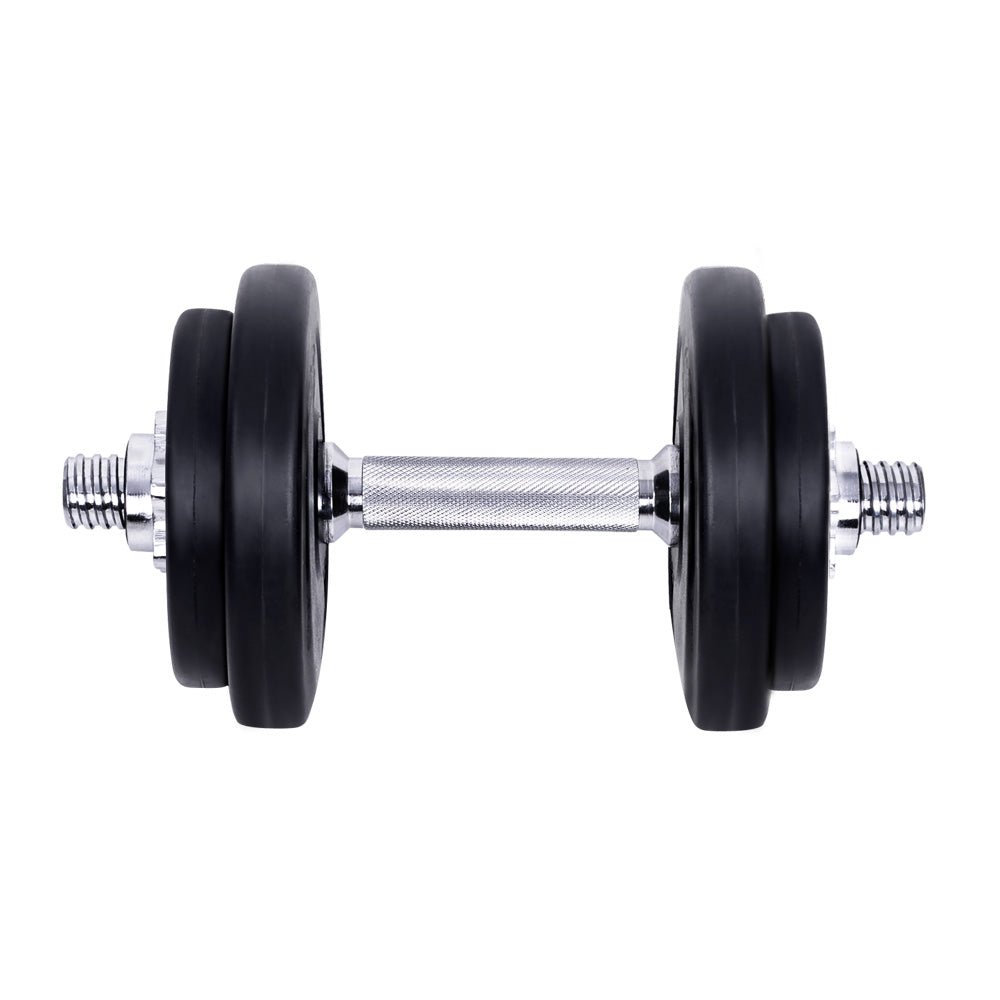 20kg Adjustable Dumbbell Set with Weight Plates - Black & Silver - Sports & Fitness > Exercise, Gym & Fitness > Free Weights - Rivercity House & Home Co. (ABN 18 642 972 209) - Affordable Modern Furniture Australia