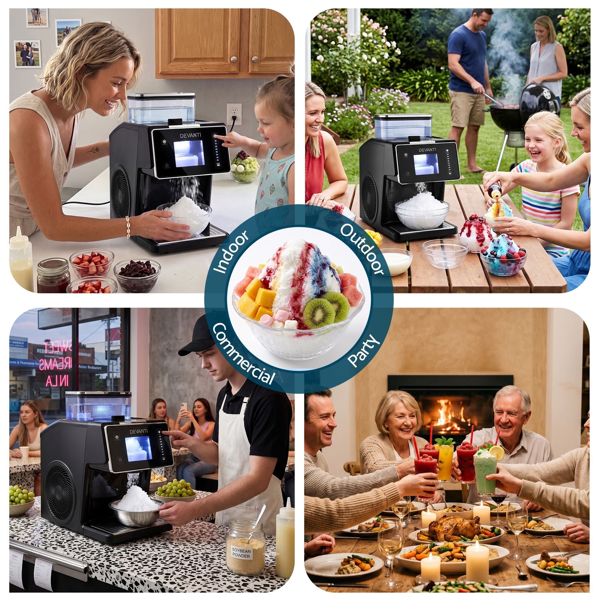 20kg/24hr Ice Maker Snowflake Bingsu Shaved Ice Slushie Maker Black - Appliances > Kitchen Appliances > Ice Makers - Rivercity House & Home Co. (ABN 18 642 972 209) - Affordable Modern Furniture Australia