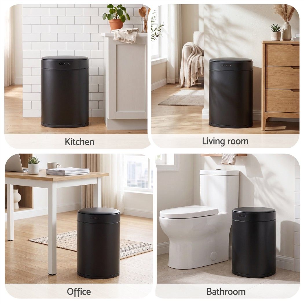 20L Automatic Touchless Sensor Kitchen Rubbish Bin with Odour Control - Black - Home & Garden > Kitchen Bins > Automatic Bins - Rivercity House & Home Co. (ABN 18 642 972 209) - Affordable Modern Furniture Australia