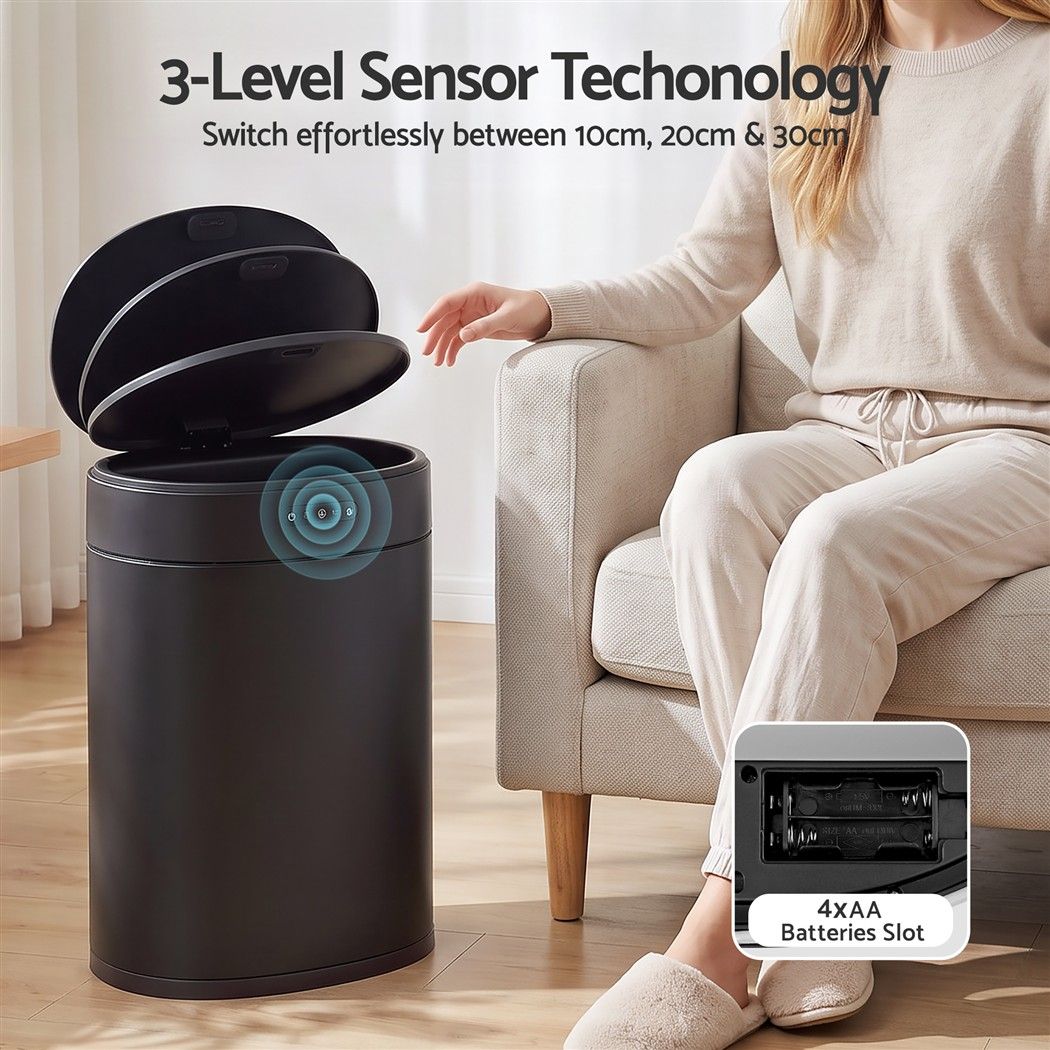 20L Automatic Touchless Sensor Kitchen Rubbish Bin with Odour Control - Black - Home & Garden > Kitchen Bins > Automatic Bins - Rivercity House & Home Co. (ABN 18 642 972 209) - Affordable Modern Furniture Australia