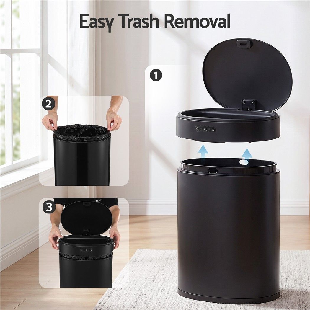 20L Automatic Touchless Sensor Kitchen Rubbish Bin with Odour Control - Black - Home & Garden > Kitchen Bins > Automatic Bins - Rivercity House & Home Co. (ABN 18 642 972 209) - Affordable Modern Furniture Australia