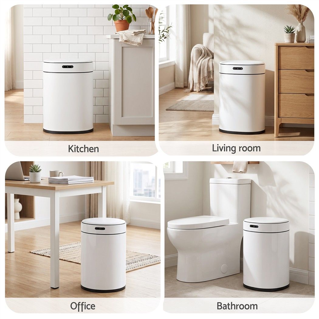 20L Automatic Touchless Sensor Rubbish Bin with Odour Control and Soft-Closing Lid - White - Home & Garden > Kitchen Bins > Automatic Bins - Rivercity House & Home Co. (ABN 18 642 972 209) - Affordable Modern Furniture Australia