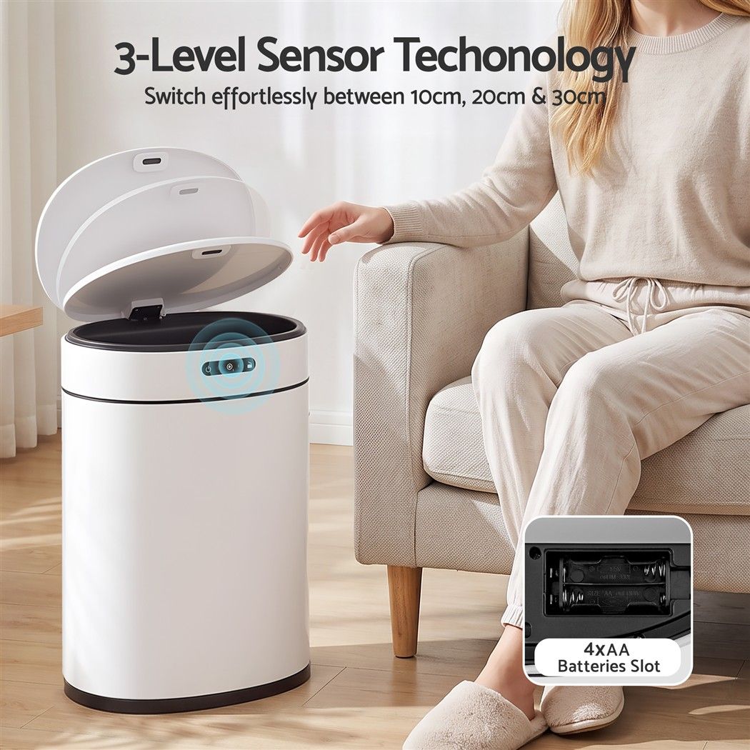 20L Automatic Touchless Sensor Rubbish Bin with Odour Control and Soft-Closing Lid - White - Home & Garden > Kitchen Bins > Automatic Bins - Rivercity House & Home Co. (ABN 18 642 972 209) - Affordable Modern Furniture Australia