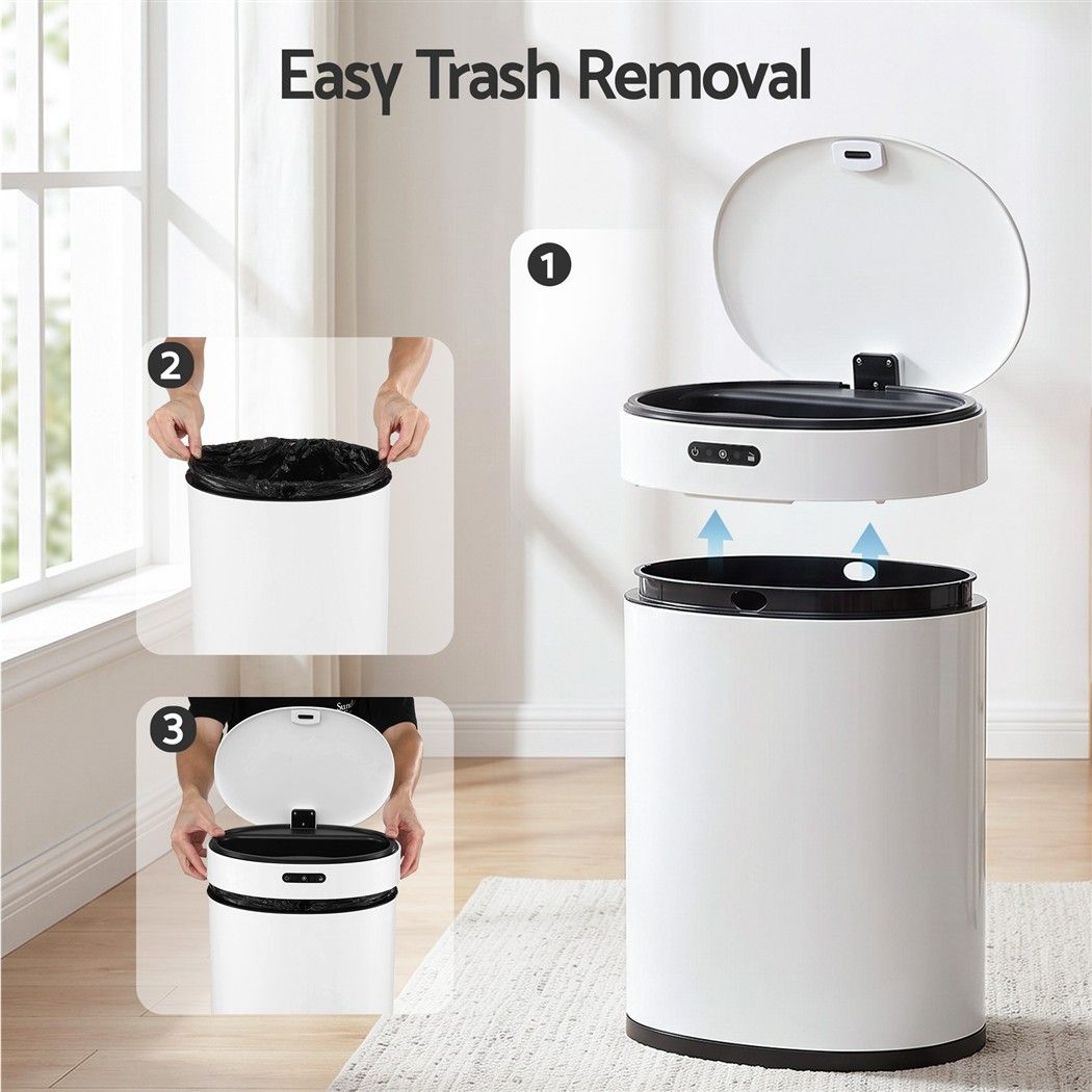 20L Automatic Touchless Sensor Rubbish Bin with Odour Control and Soft-Closing Lid - White - Home & Garden > Kitchen Bins > Automatic Bins - Rivercity House & Home Co. (ABN 18 642 972 209) - Affordable Modern Furniture Australia