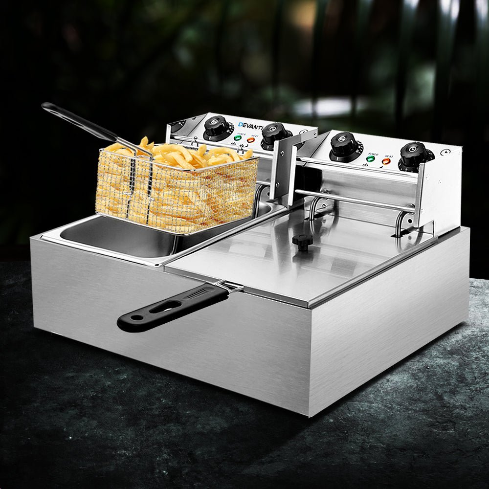 20L Electric Commercial Deep Fryer Double Baskets 4400W - Appliances > Kitchen Appliances > Deep Fryers - Rivercity House & Home Co. (ABN 18 642 972 209) - Affordable Modern Furniture Australia