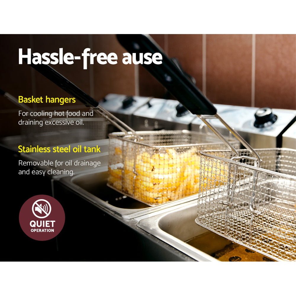 20L Electric Commercial Deep Fryer Double Baskets 4400W - Appliances > Kitchen Appliances > Deep Fryers - Rivercity House & Home Co. (ABN 18 642 972 209) - Affordable Modern Furniture Australia