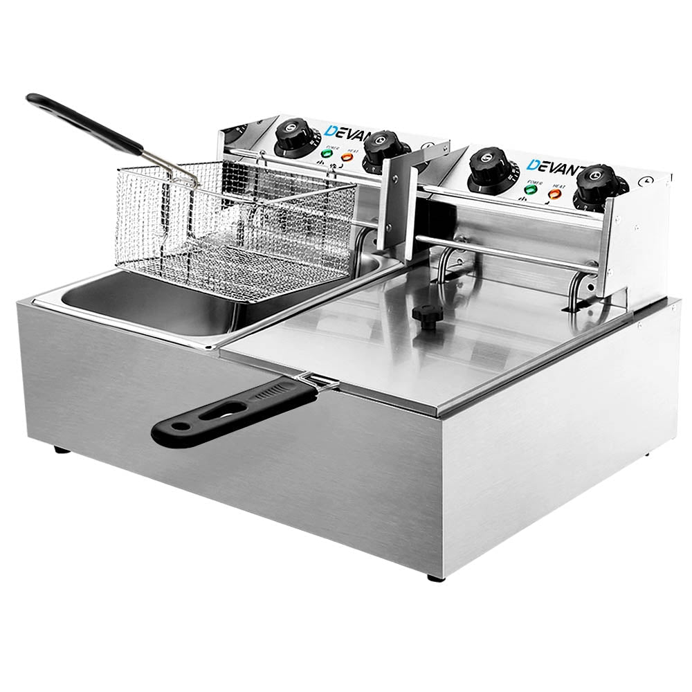 20L Electric Commercial Deep Fryer Double Baskets 4400W - Appliances > Kitchen Appliances > Deep Fryers - Rivercity House & Home Co. (ABN 18 642 972 209) - Affordable Modern Furniture Australia