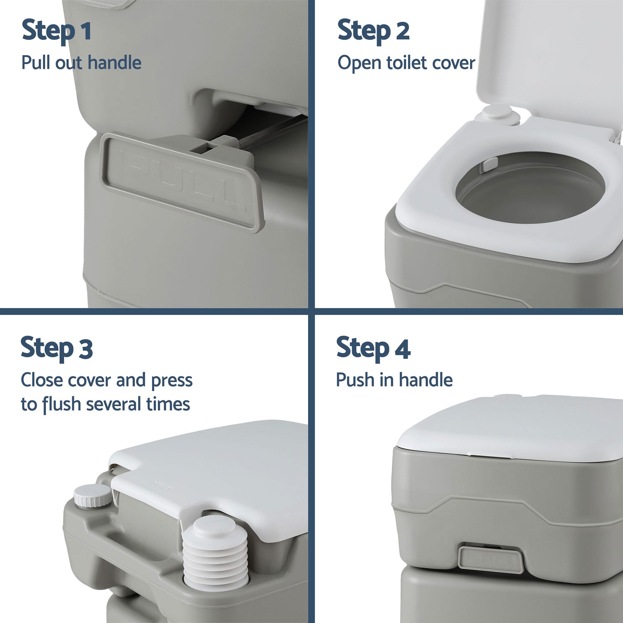 20L Portable Camping Toilet and Shower Tent Set - Grey and Green - Outdoor Recreation > Camping > Portable Toilets & Showers - Rivercity House & Home Co. (ABN 18 642 972 209) - Affordable Modern Furniture Australia