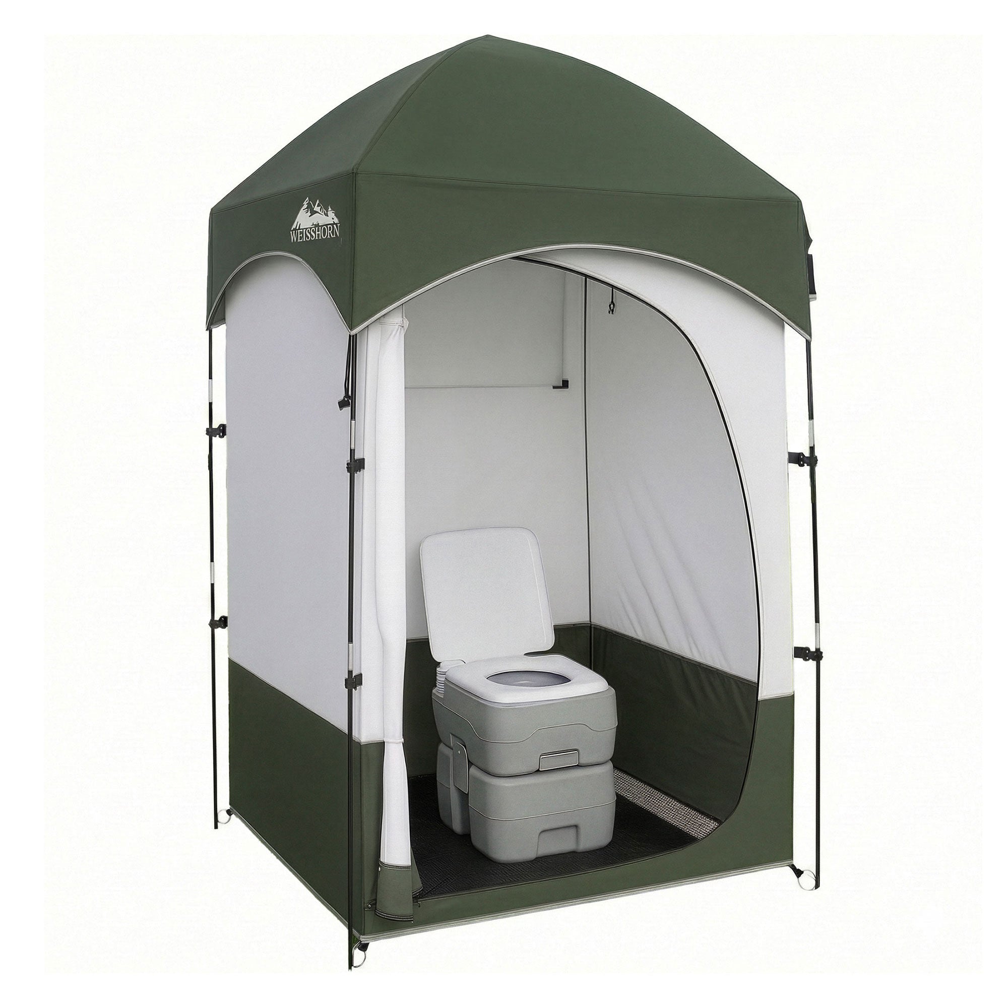 20L Portable Camping Toilet and Shower Tent Set - Grey and Green - Outdoor Recreation > Camping > Portable Toilets & Showers - Rivercity House & Home Co. (ABN 18 642 972 209) - Affordable Modern Furniture Australia