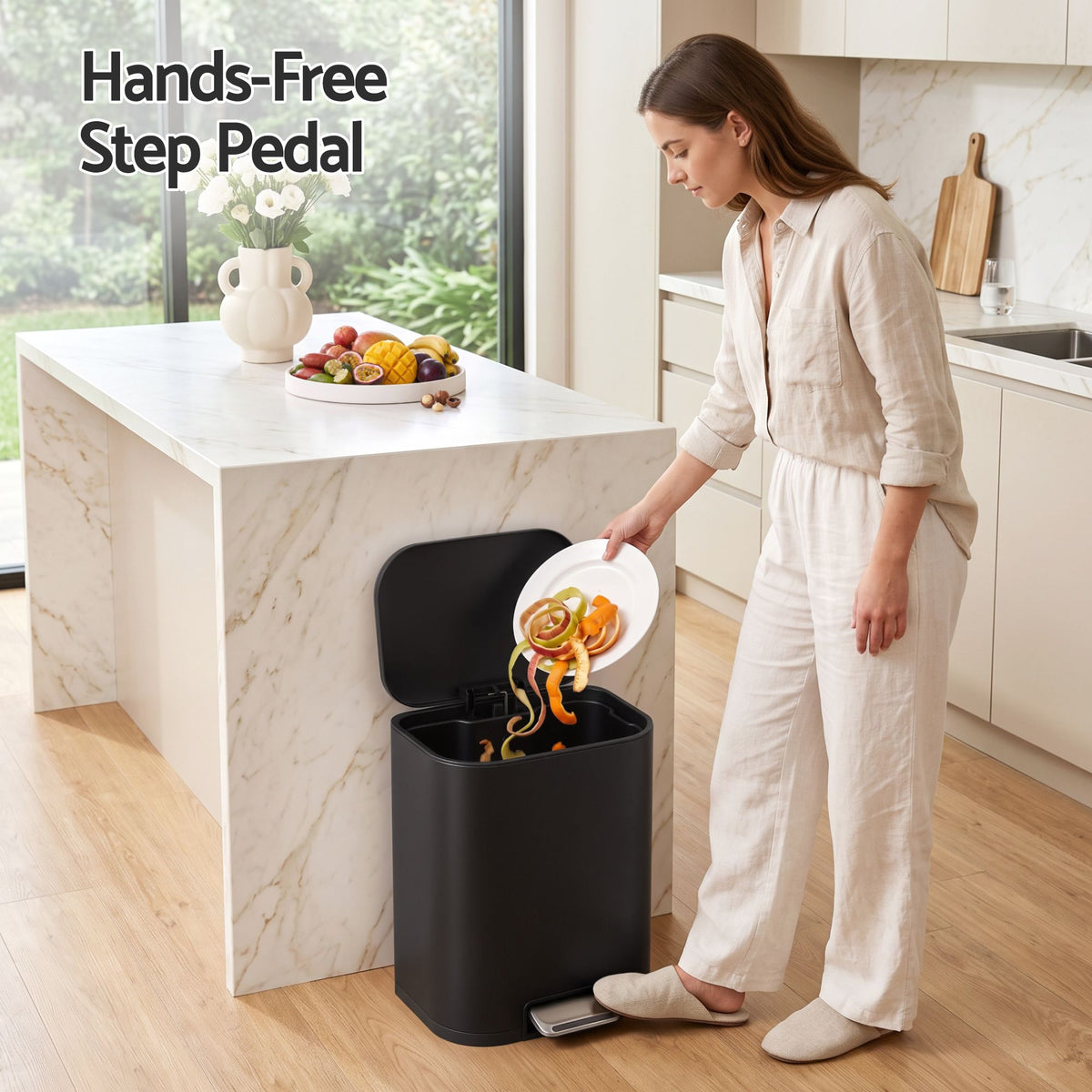 20L Steel Pedal Trash Bin with Soft Close Lid - Black - Home & Garden > Kitchen Bins > Pedal Bins - Rivercity House & Home Co. (ABN 18 642 972 209) - Affordable Modern Furniture Australia