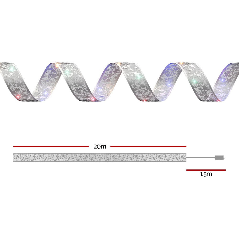 20M Christmas Lights Fairy Ribbon Light 200 LED Xmas Decor Colored - Occasions > Christmas > Outdoor Decorations & Lights - Rivercity House & Home Co. (ABN 18 642 972 209) - Affordable Modern Furniture Australia