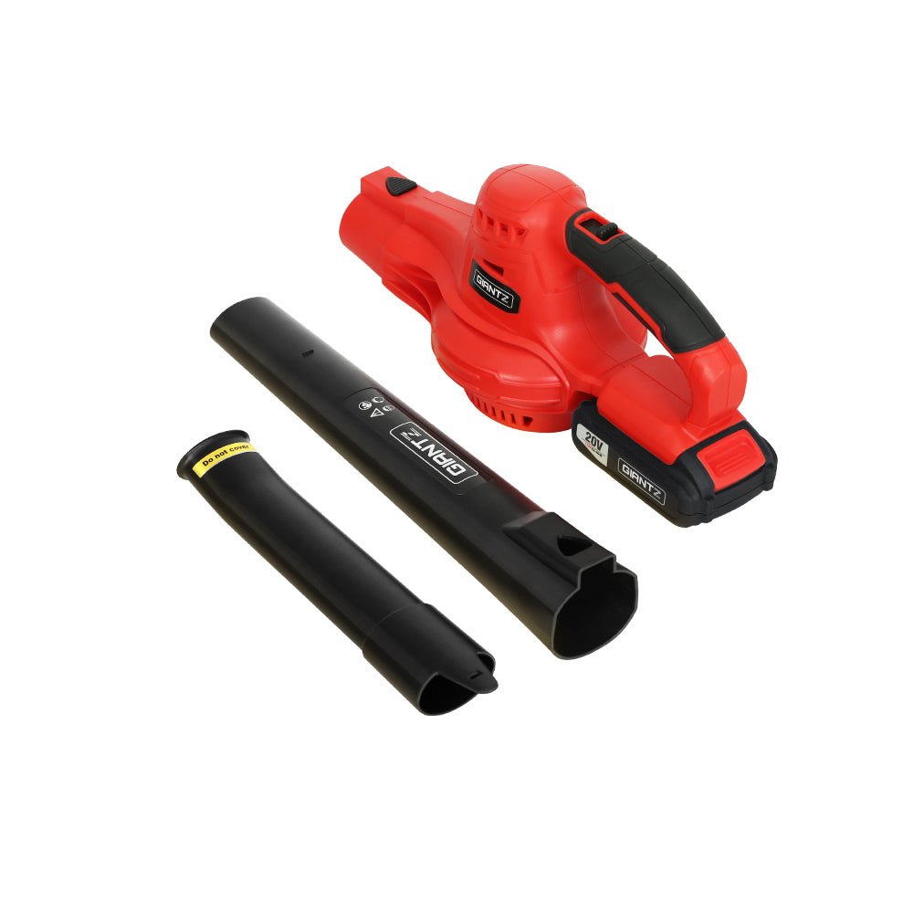 20V Cordless Lithium Battery Electric Leaf Blower with 2-Speed Nozzles - Black and Red - Home & Garden > Garden Tools > Leaf Blowers - Rivercity House & Home Co. (ABN 18 642 972 209) - Affordable Modern Furniture Australia