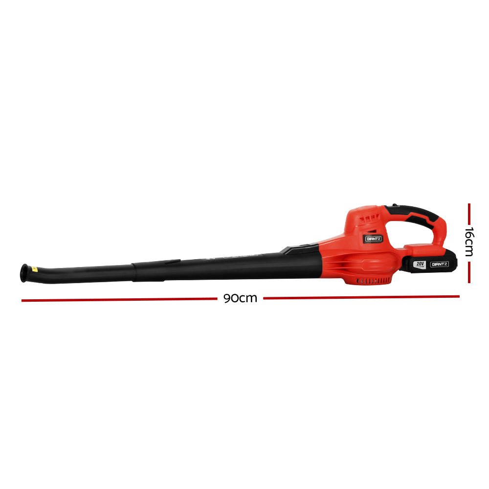 20V Cordless Lithium Battery Electric Leaf Blower with 2-Speed Nozzles - Black and Red - Home & Garden > Garden Tools > Leaf Blowers - Rivercity House & Home Co. (ABN 18 642 972 209) - Affordable Modern Furniture Australia