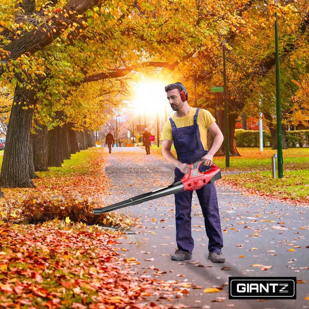 20V Cordless Lithium-Ion Electric Leaf Blower with 2-Speed Nozzles - Black and Red - Home & Garden > Garden Tools > Leaf Blowers - Rivercity House & Home Co. (ABN 18 642 972 209) - Affordable Modern Furniture Australia