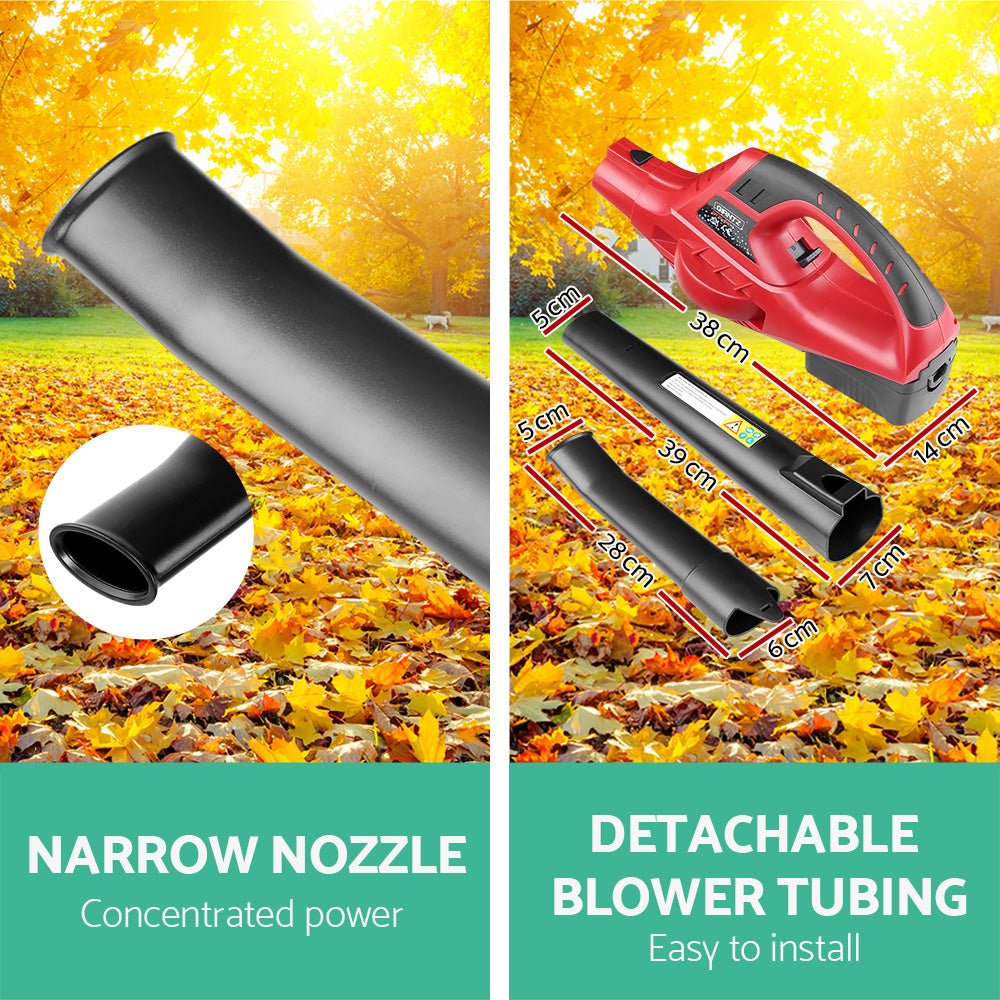 20V Cordless Lithium-Ion Electric Leaf Blower with 2-Speed Nozzles - Black and Red - Home & Garden > Garden Tools > Leaf Blowers - Rivercity House & Home Co. (ABN 18 642 972 209) - Affordable Modern Furniture Australia