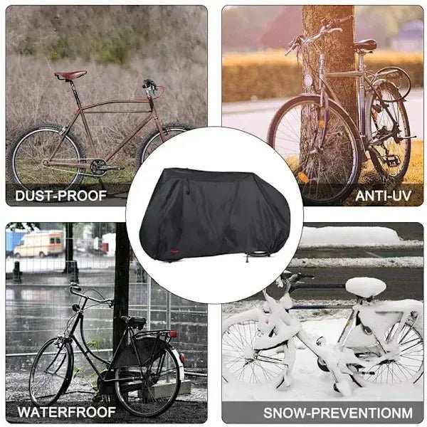 210D Oxford Waterproof Bike Cover with UV Protection and Lock Hole 180 x 60 x 90 cm - Black - Sports & Fitness > Bikes & Accessories > Bicycle Stands & Storage - Rivercity House & Home Co. (ABN 18 642 972 209) - Affordable Modern Furniture Australia