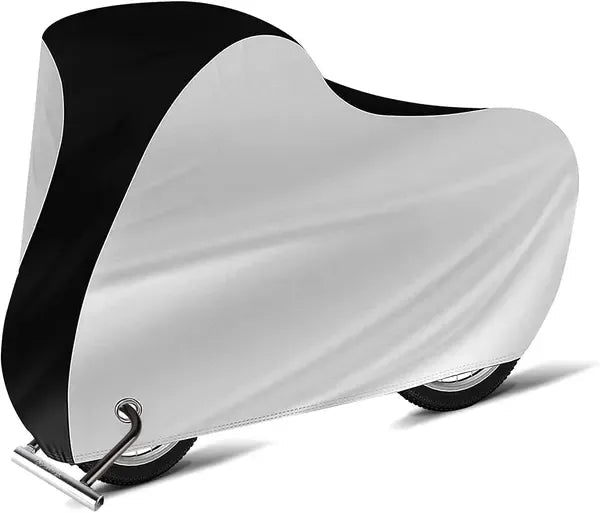 210D Oxford Waterproof Bike Cover with UV Protection and Lock Hole 190 x 65 x 98 cm - Silver and Black - Sports & Fitness > Bikes & Accessories > Bicycle Bags - Rivercity House & Home Co. (ABN 18 642 972 209) - Affordable Modern Furniture Australia