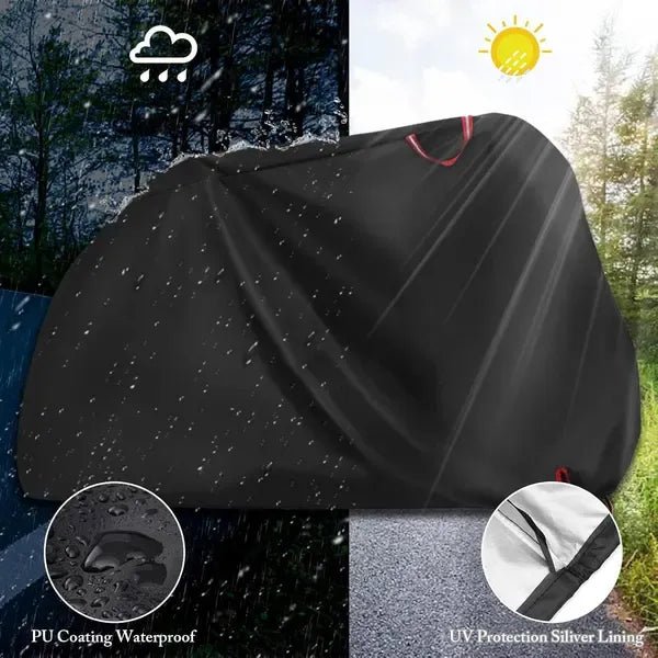 210D Oxford Waterproof Bike Cover with UV Protection and Lock Holes for 1-2 Bicycles, 190 x 65 x 98 cm - Black - Sports & Fitness > Bikes & Accessories > Bicycle Bags - Rivercity House & Home Co. (ABN 18 642 972 209) - Affordable Modern Furniture Australia