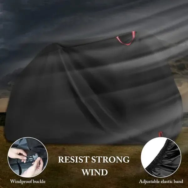 210D Oxford Waterproof Bike Cover with UV Protection and Lock Holes for 1-2 Bicycles, 190 x 65 x 98 cm - Black - Sports & Fitness > Bikes & Accessories > Bicycle Bags - Rivercity House & Home Co. (ABN 18 642 972 209) - Affordable Modern Furniture Australia
