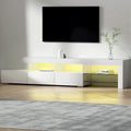 215cm LED TV Cabinet Entertainment Unit - White