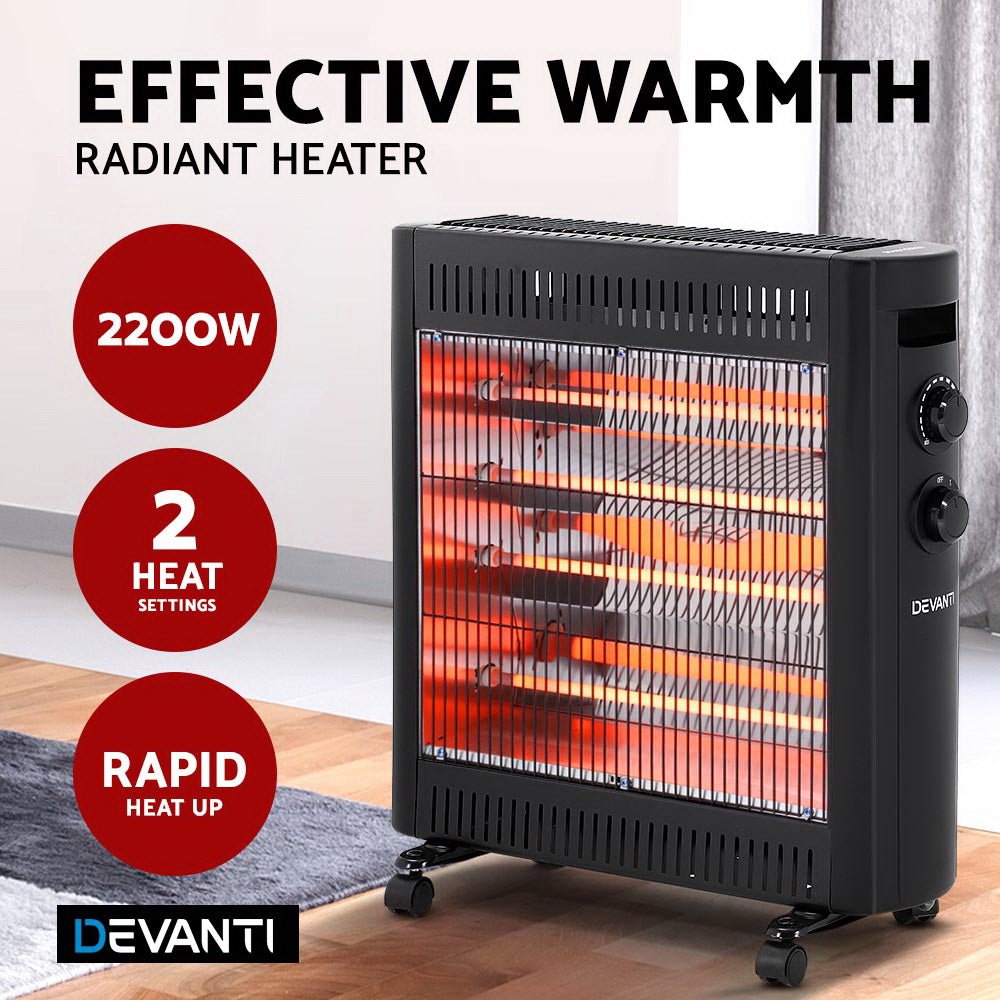2200W Infrared Radiant Heater Portable Electric Convection Heating Panel - Rivercity House & Home Co. (ABN 18 642 972 209) - Affordable Modern Furniture Australia