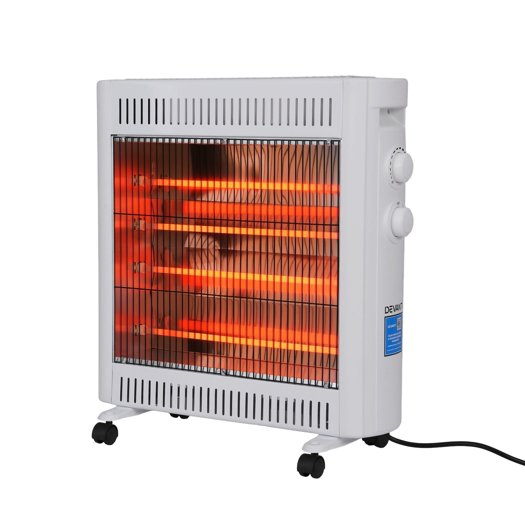 2200W Infrared Radiant Heater Portable Electric Space Heating White - Appliances > Heaters > Patio Heaters - Rivercity House & Home Co. (ABN 18 642 972 209) - Affordable Modern Furniture Australia