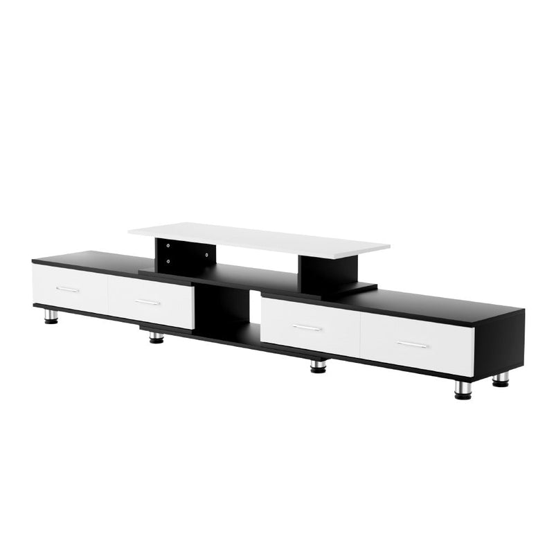 220CM TV Cabinet With Storage Drawers Black & White - Furniture - Rivercity House & Home Co. (ABN 18 642 972 209) - Affordable Modern Furniture Australia