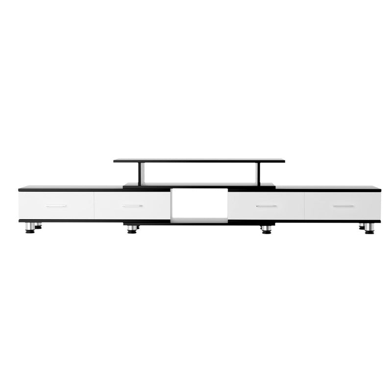 220CM TV Cabinet With Storage Drawers Black & White - Furniture - Rivercity House & Home Co. (ABN 18 642 972 209) - Affordable Modern Furniture Australia