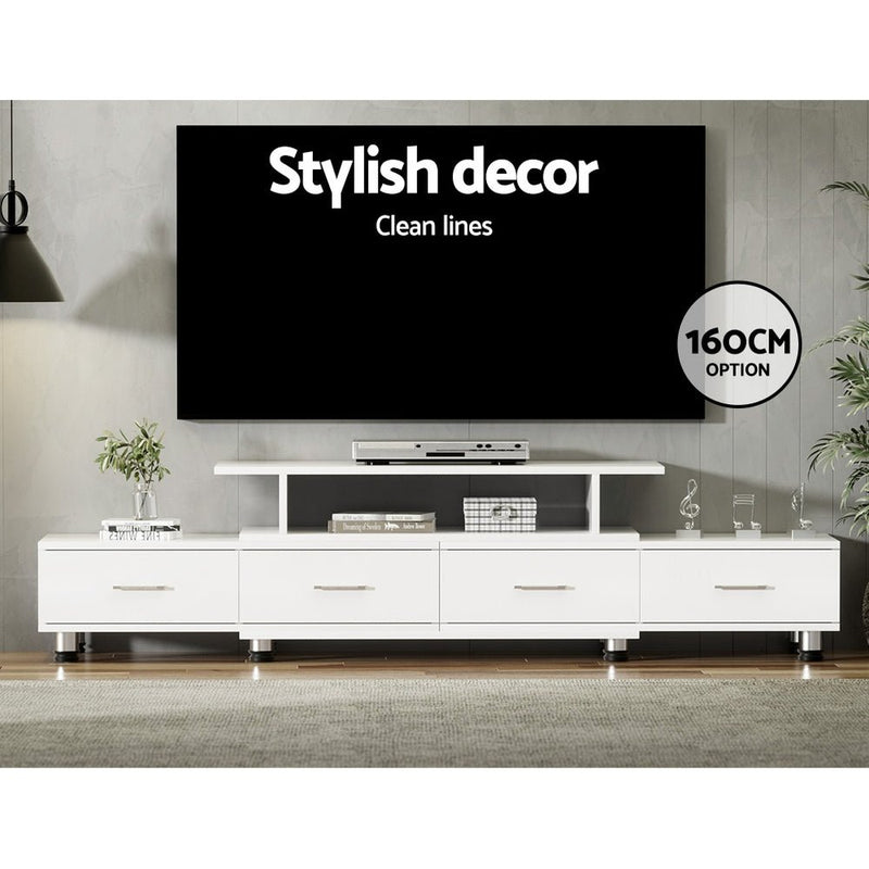 220CM TV Cabinet With Storage Drawers White - Furniture - Rivercity House & Home Co. (ABN 18 642 972 209) - Affordable Modern Furniture Australia