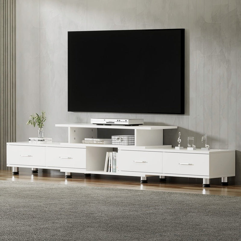 220CM TV Cabinet With Storage Drawers White - Furniture - Rivercity House & Home Co. (ABN 18 642 972 209) - Affordable Modern Furniture Australia