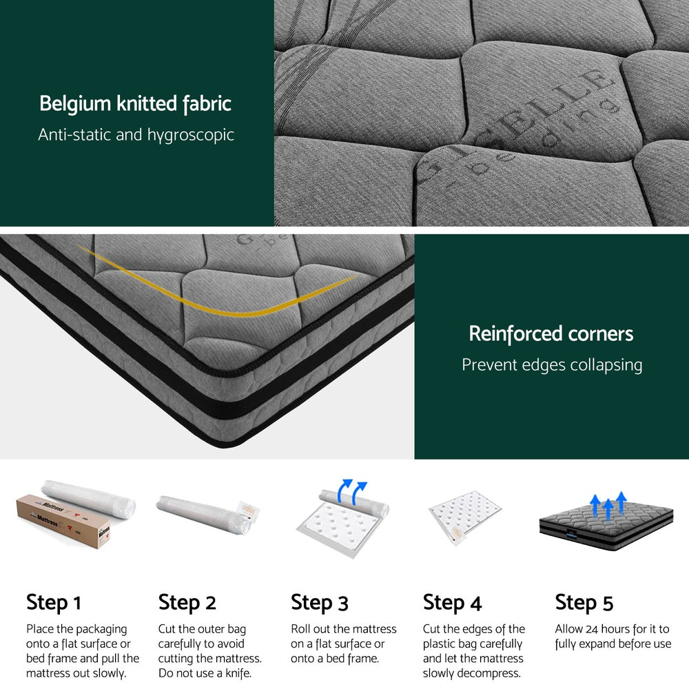 22cm Mattress Medium Firm King - Furniture > Mattresses > King Size Mattress - Rivercity House & Home Co. (ABN 18 642 972 209) - Affordable Modern Furniture Australia