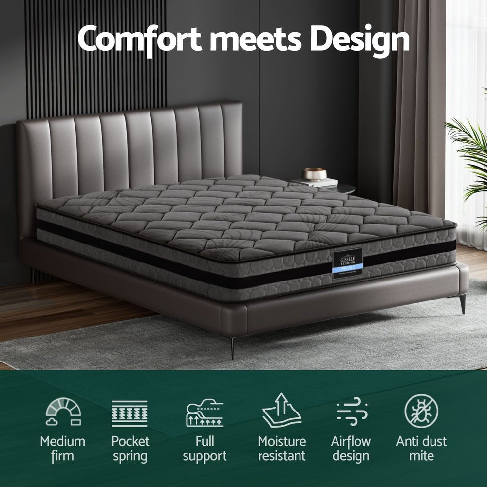 22cm Mattress Medium Firm King - Furniture > Mattresses > King Size Mattress - Rivercity House & Home Co. (ABN 18 642 972 209) - Affordable Modern Furniture Australia