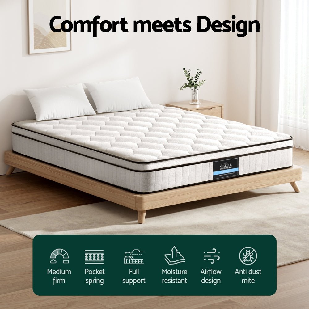 22cm Mattress Queen Size - Furniture > Mattresses > Queen Mattress - Rivercity House & Home Co. (ABN 18 642 972 209) - Affordable Modern Furniture Australia