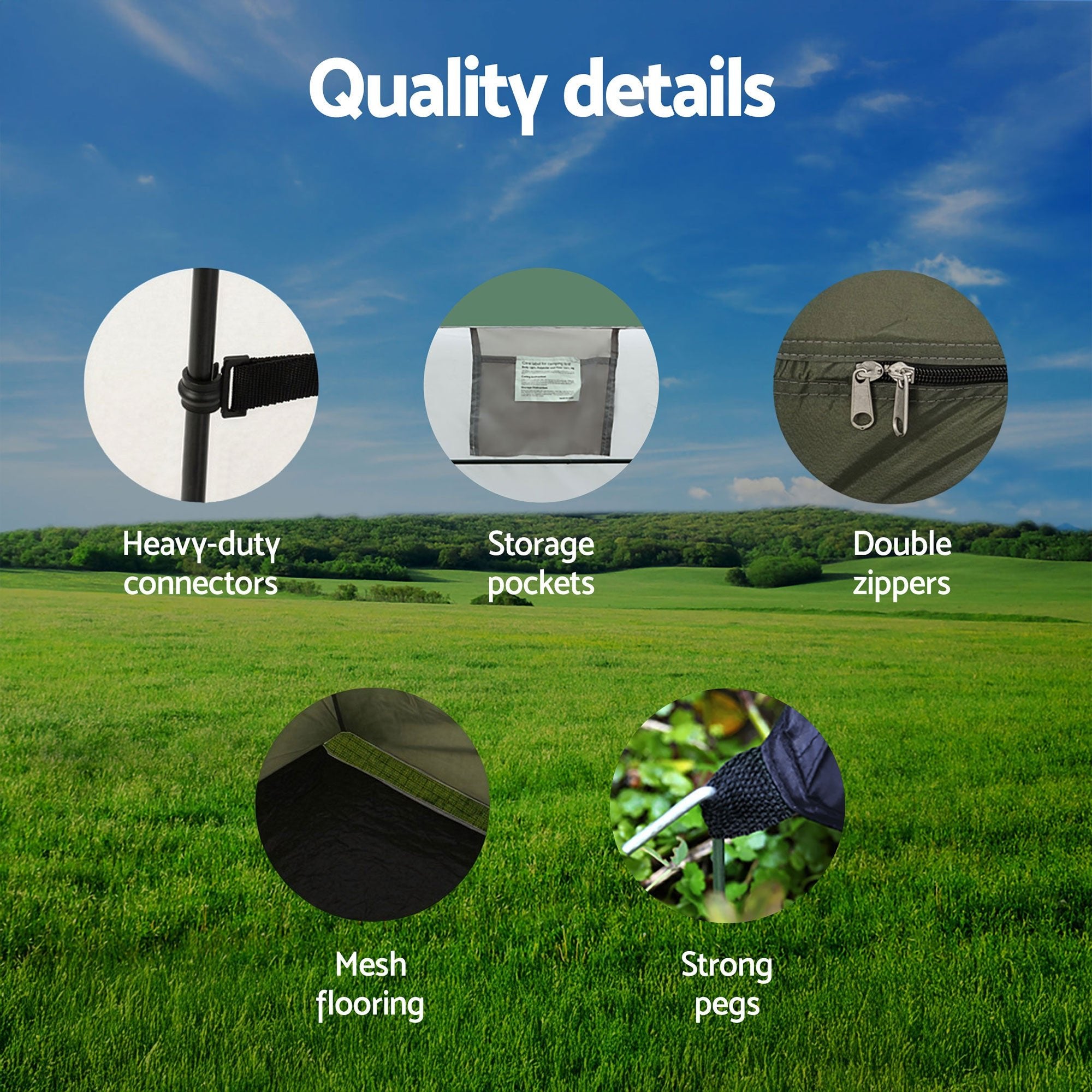 22L Portable Camping Toilet and Shower Tent Set with Carry Bag - Grey & Green - Outdoor Recreation > Camping > Portable Toilets & Showers - Rivercity House & Home Co. (ABN 18 642 972 209) - Affordable Modern Furniture Australia