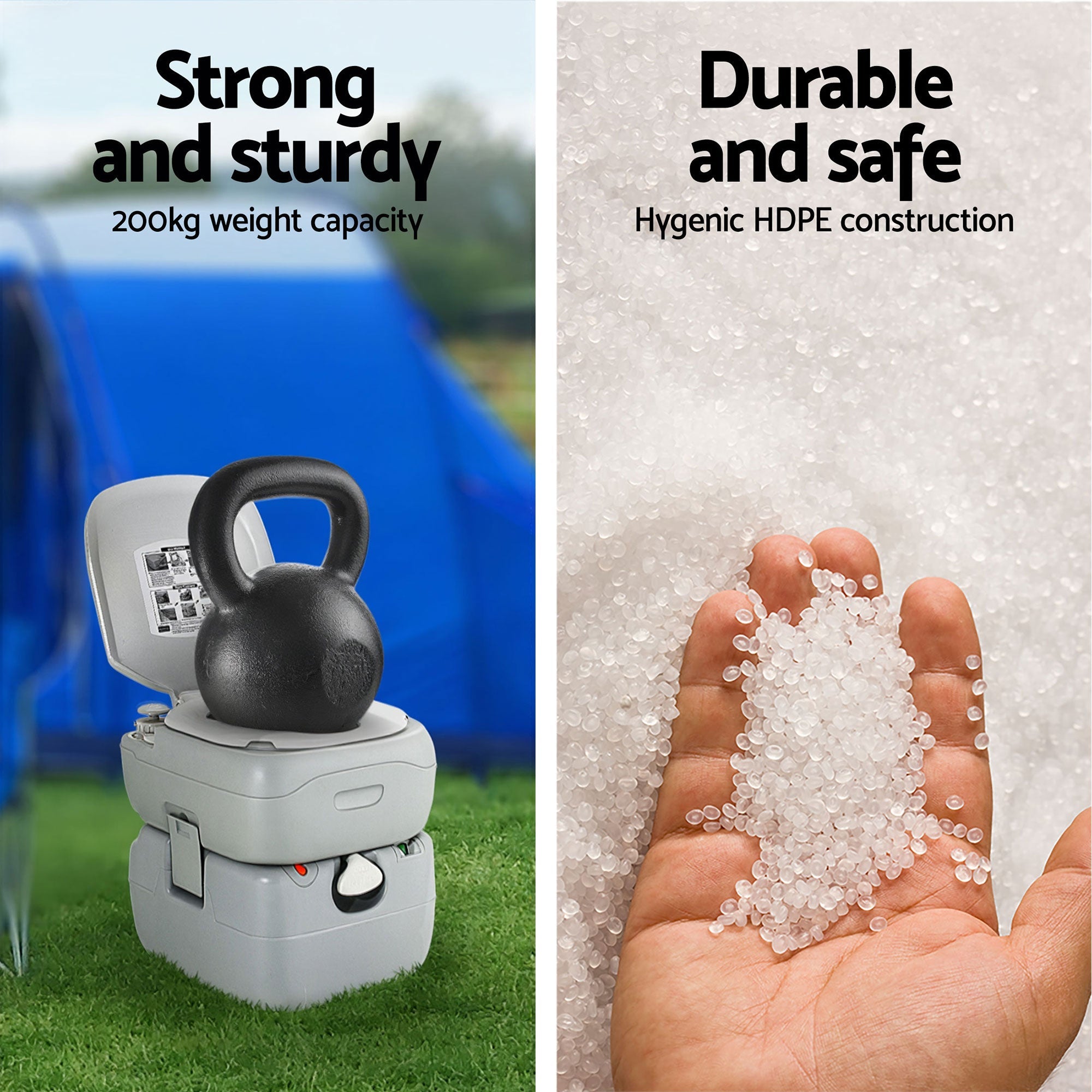 22L Portable Camping Toilet and Shower Tent Set with Carry Bag - Grey & Green - Outdoor Recreation > Camping > Portable Toilets & Showers - Rivercity House & Home Co. (ABN 18 642 972 209) - Affordable Modern Furniture Australia